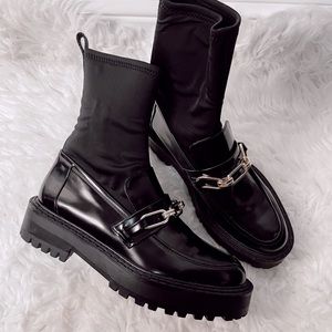 Zara sock loafers boots